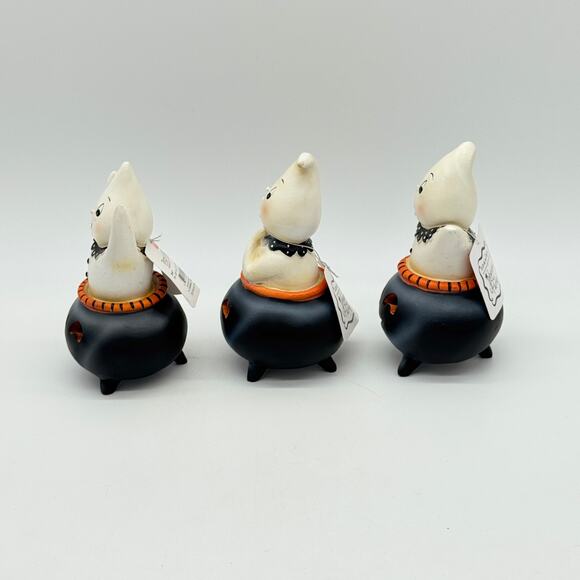 3 Johanna Parker Transpac Mini Cauldron Ghosts Light Up Halloween Set NEW - Picture 5 of 9